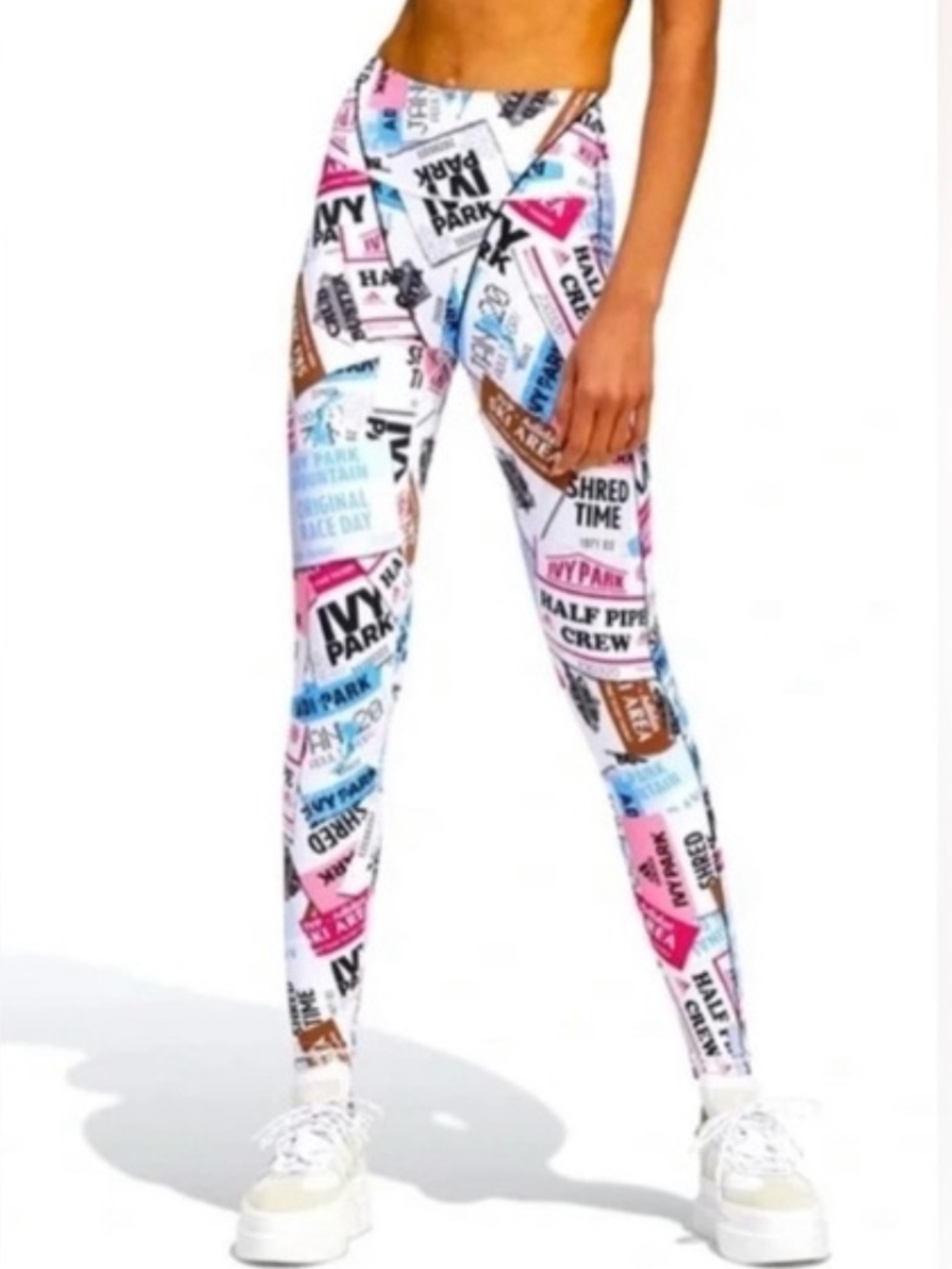 Adidas X Ivy Park Multi-Color Graphic Ski Tag Leggings - Size XS